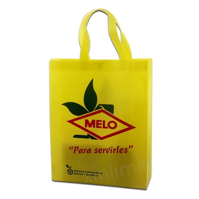 Saco de compras não tecido com logotipo em design personalizado e material laminado PP