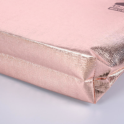 Saco de embalagem não tecido de laminação portátil para produtos alimentares e material Eco PP de ouro rosa