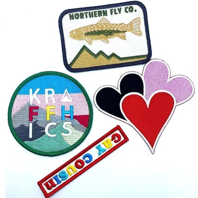 3D Fabric Custom Embroidered Patch Badges para decoração Sequins Embroidering de roupas
