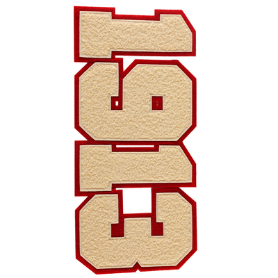 PANTONE Cores Ferro em letras de chenille Patches para roupas Patches de bordados