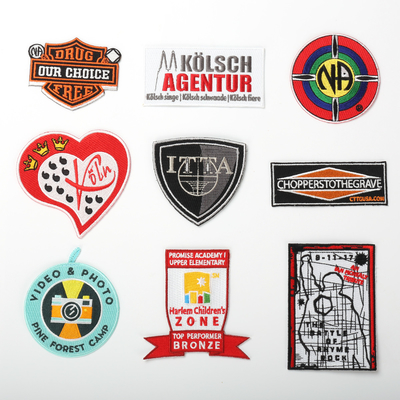 Custom Woven Chenille 3D Logo Embroidered Iron On Patches para personalização de roupas