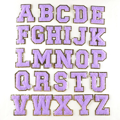 8 cm Patches de letras de chenille Alphabet Set para roupas Custom Ferro Em Toalha de bordado