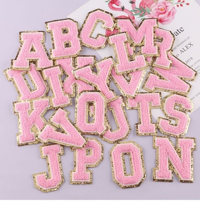 8 cm Patches de letras de chenille Alphabet Set para roupas Custom Ferro Em Toalha de bordado