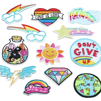 Patches de bordado de ferro sob medida Patches bordados de chenille Patches de tecido 3D Tipo de tela
