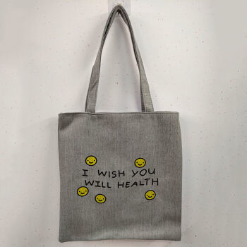 Bolsa de Tote Impressa de Moda de desenhos animados de cor personalizada ecológica para compras femininas