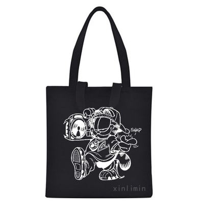 Bolsa de Tote Impressa de Moda de desenhos animados de cor personalizada ecológica para compras femininas