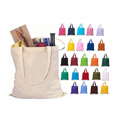 Exposição Impressão personalizada Eco reciclado Saco de compras em branco Saco simples de algodão orgânico de lona com logotipo