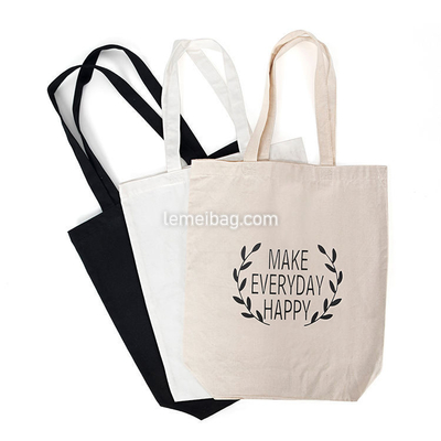 Exposição Impressão personalizada Eco reciclado Saco de compras em branco Saco simples de algodão orgânico de lona com logotipo