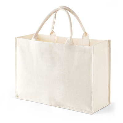 Saco Quadrado Laminado Canvas Impermeável Algodão Shopping Tote Saco de Praia para Promoção