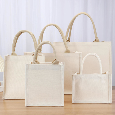 Saco Quadrado Laminado Canvas Impermeável Algodão Shopping Tote Saco de Praia para Promoção