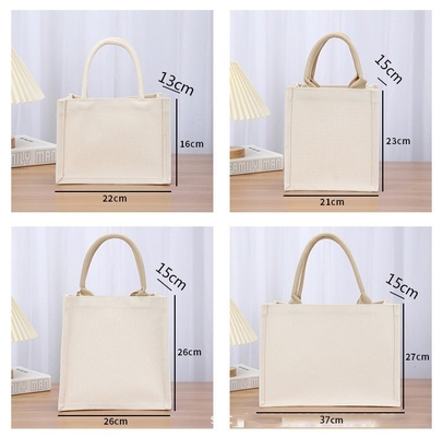 Saco Quadrado Laminado Canvas Impermeável Algodão Shopping Tote Saco de Praia para Promoção