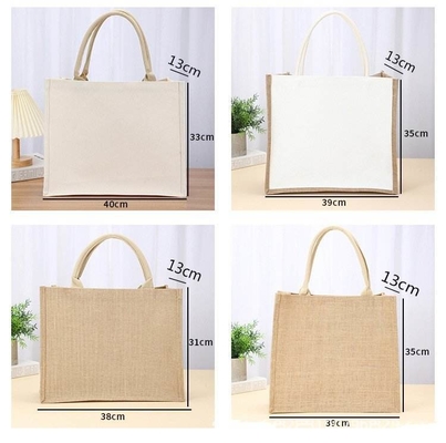 Saco Quadrado Laminado Canvas Impermeável Algodão Shopping Tote Saco de Praia para Promoção