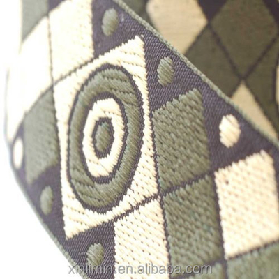 Tecido de algodão 100% Design personalizado Duplo rosto Jacquard renda étnica bordado fita