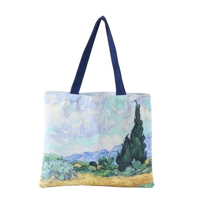 Logotipo personalizado Impresso Reciclado Reutilizável Sublimação Tote Saco para Negócios Compras de Alimentos