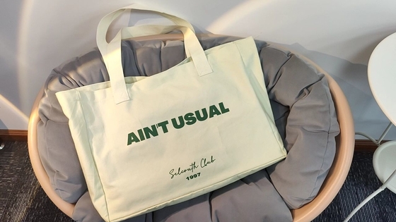 Exposição Logotipo personalizado Impresso Saco de algodão de lona de tamanho grande para estilo de vida ativo