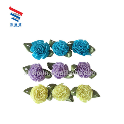 Estilo de rosto único Cor-de-Rosa de fita de cetim colorida Arco de flor Decoração de casamento sustentável