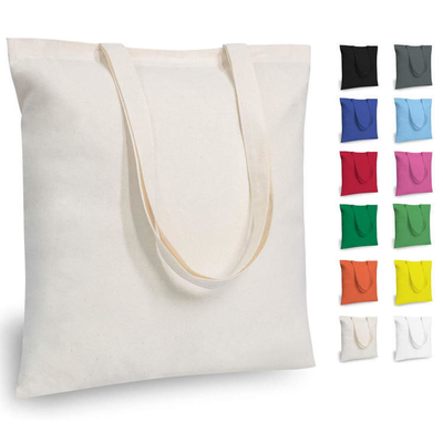 Mercadorias Logotipo personalizado Impresso Reciclado Plano Algodão Orgânico Tela Tote Sacos de compras com fecho