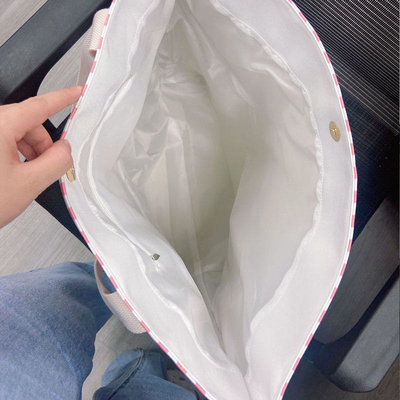 Saco de ombro de compras de mercado grande Saco de toque com listras de lona Ideal para compras de negócios