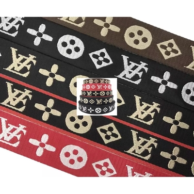 Logotipo personalizado tecido Jacquard Strap Webbing em cor preta para 38mm Nylon Shoulder Strap