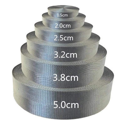 Logotipo personalizado tecido Jacquard Strap Webbing em cor preta para 38mm Nylon Shoulder Strap