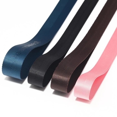 Logotipo personalizado tecido Jacquard Strap Webbing em cor preta para 38mm Nylon Shoulder Strap