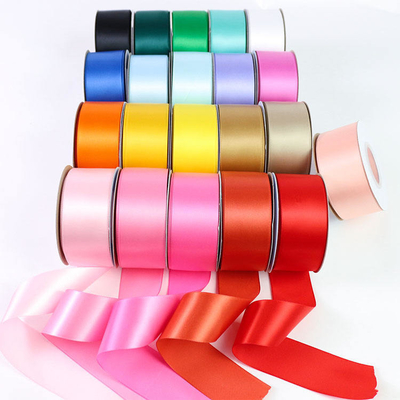 Alta Tenacidade Dupla Cara Personalizada 100% Poliéster RPET Plain Silk Satin Ribbon Roll
