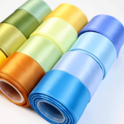 Alta Tenacidade Dupla Cara Personalizada 100% Poliéster RPET Plain Silk Satin Ribbon Roll