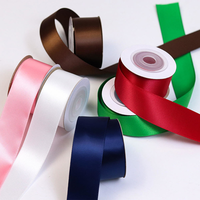 Alta Tenacidade Dupla Cara Personalizada 100% Poliéster RPET Plain Silk Satin Ribbon Roll