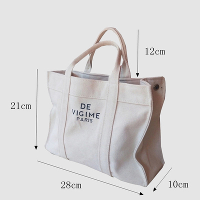 Saco de compras de tecido grosso de grande capacidade personalizável de algodão ecológico