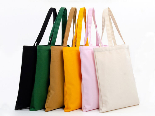 Promoção Logotipo personalizado Bolsas de compras de algodão impressas em cores personalizadas e logotipo personalizado