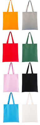 Promoção Logotipo personalizado Bolsas de compras de algodão impressas em cores personalizadas e logotipo personalizado