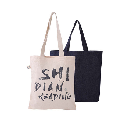 Compras feitas de bolsas de toque de lona personalizadas com materiais ecológicos e logotipos impressos