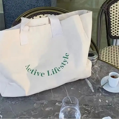 Logotipo personalizado Eco-friendly Heavy-duty Oversize Grande Comércio de Alimentos algodão de lona Tote Saco