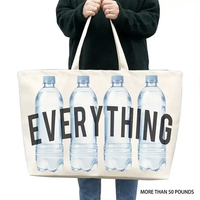 Logotipo personalizado Eco-friendly Heavy-duty Oversize Grande Comércio de Alimentos algodão de lona Tote Saco