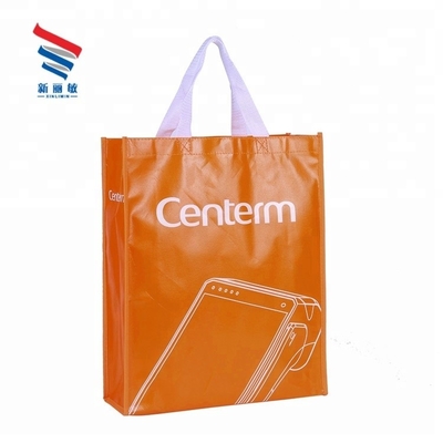 Saco de tecido não tecido com canto redondo e impressão de logotipo personalizado