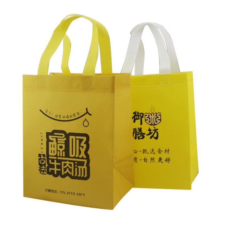 Saco de compras não tecido com logotipo em design personalizado e material laminado PP