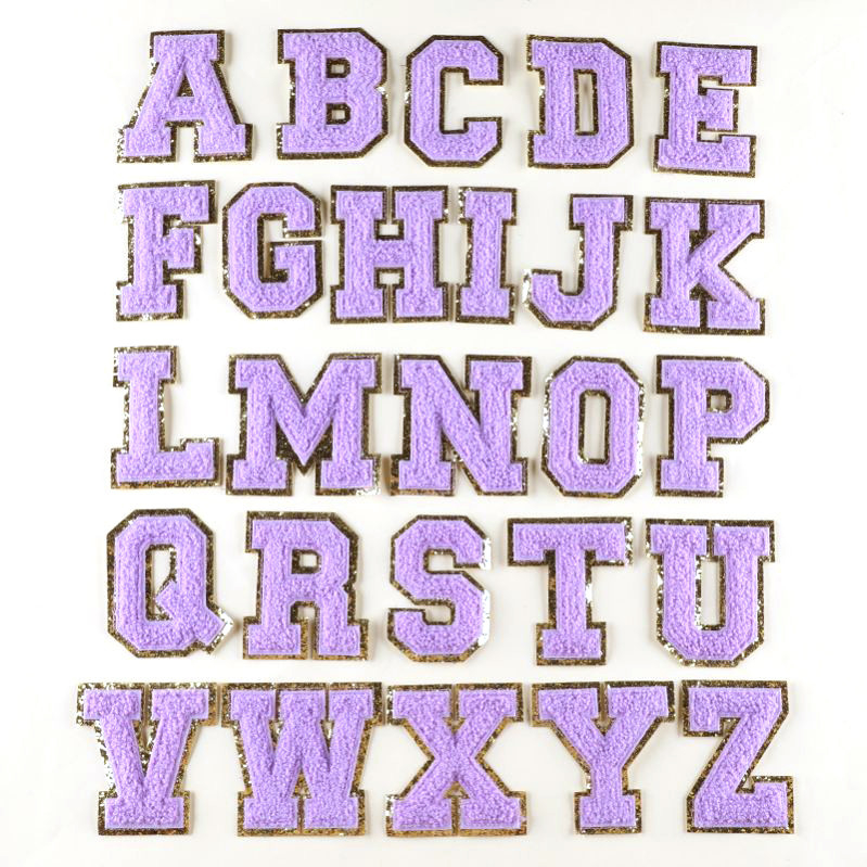 8 cm Patches de letras de chenille Alphabet Set para roupas Custom Ferro Em Toalha de bordado