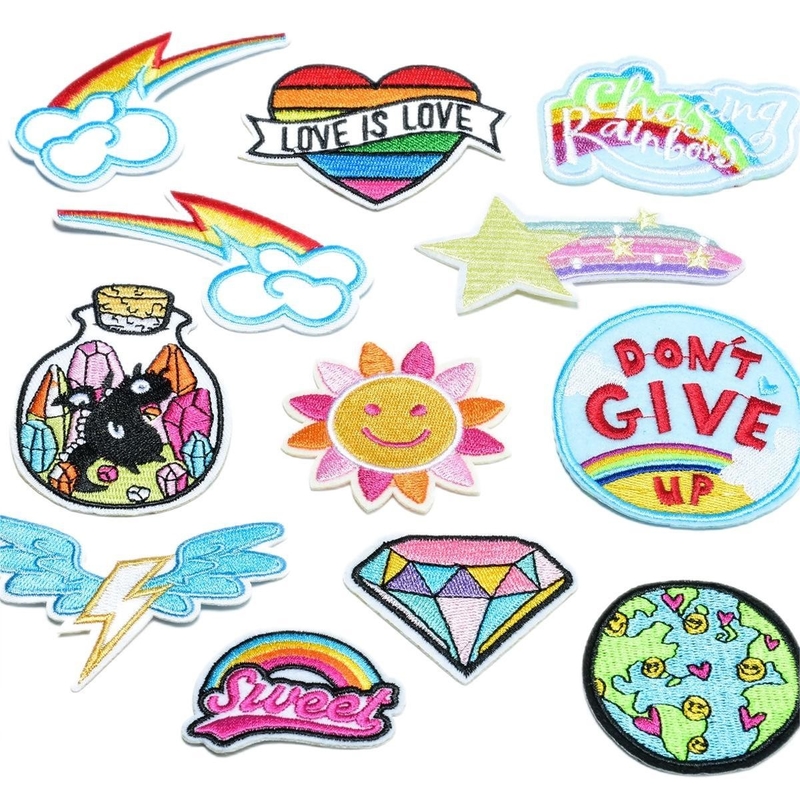 Patches de bordado de ferro sob medida Patches bordados de chenille Patches de tecido 3D Tipo de tela