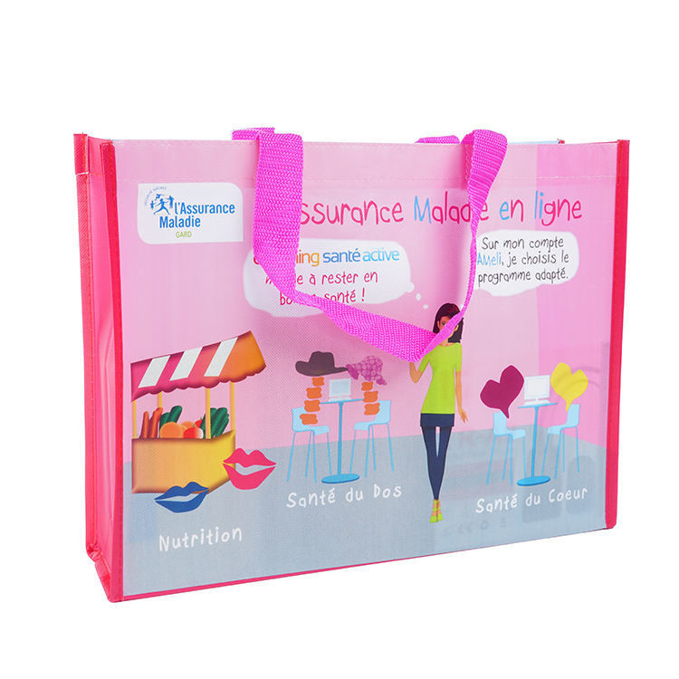 OEM/ODM aceitável Bolsas de Tote Pp não tecidas multicoloridas para compras Logotipo personalizado