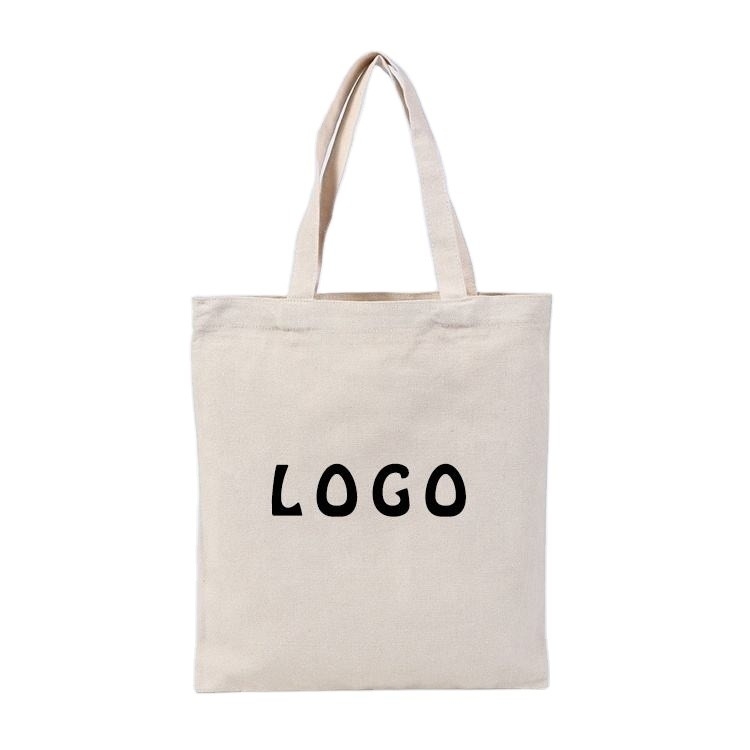 Exposição Impressão personalizada Eco reciclado Saco de compras em branco Saco simples de algodão orgânico de lona com logotipo