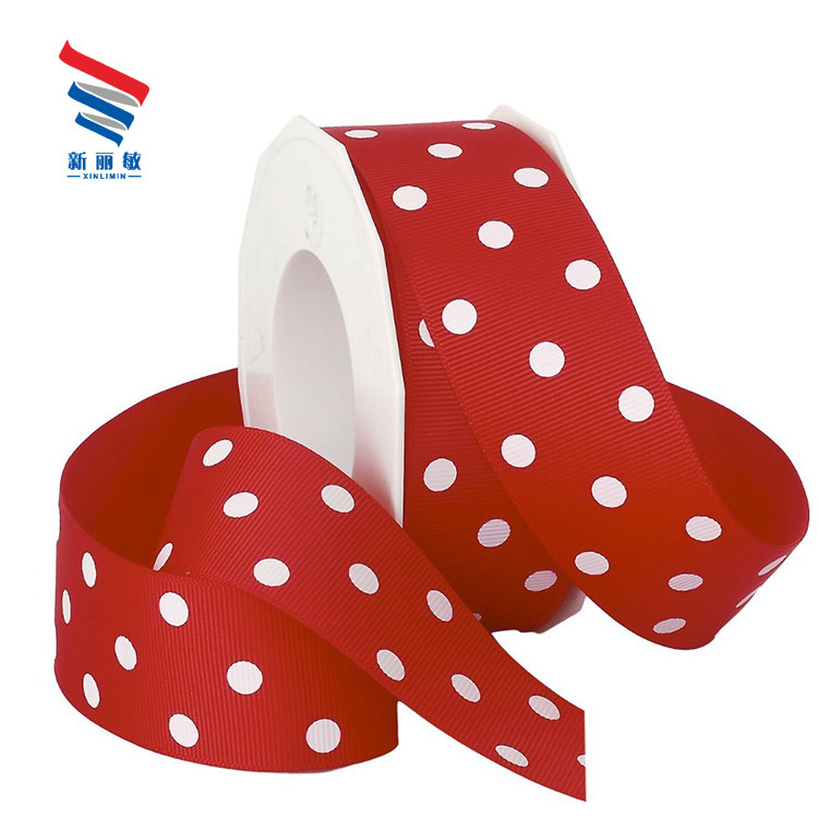 Faixa de poliéster vermelho de grão grosso personalizada de 1-1/2 polegadas para decoração e embalagem de presentes