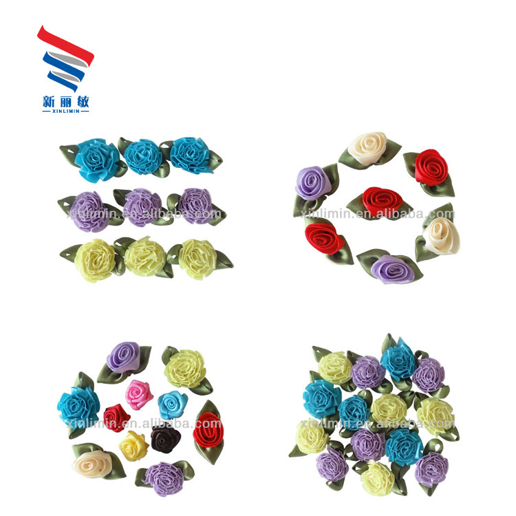 Estilo de rosto único Cor-de-Rosa de fita de cetim colorida Arco de flor Decoração de casamento sustentável