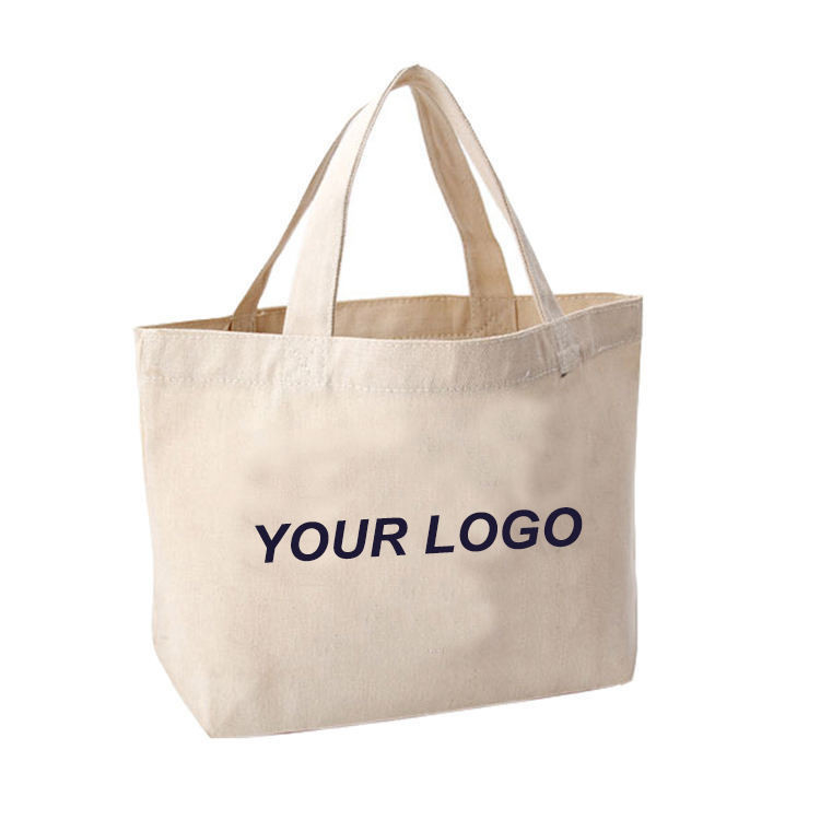 100% de algodão de compras logotipo impresso personalizado praia de lona Tote Saco para compras de negócios