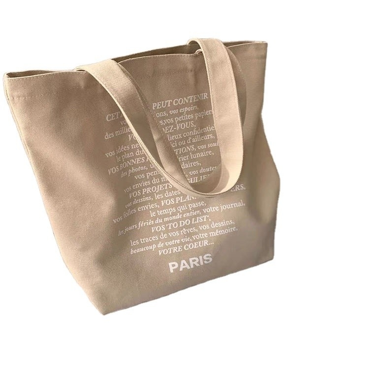 Saco de compras portátil de algodão de ombro único com serviço OEM e cores Pantone