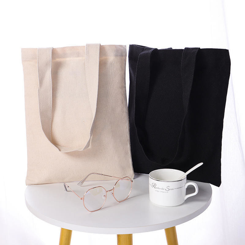 Promoção Logotipo personalizado Bolsas de compras de algodão impressas em cores personalizadas e logotipo personalizado