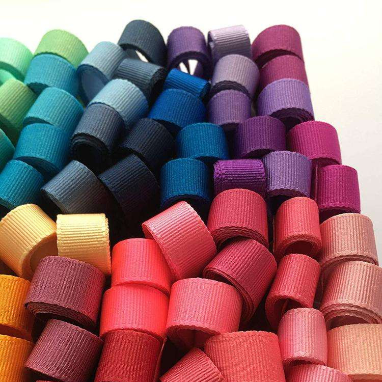 6mm-40mm 196 opções de cores personalizadas faixa de poliéster grosso em tecido de cetim